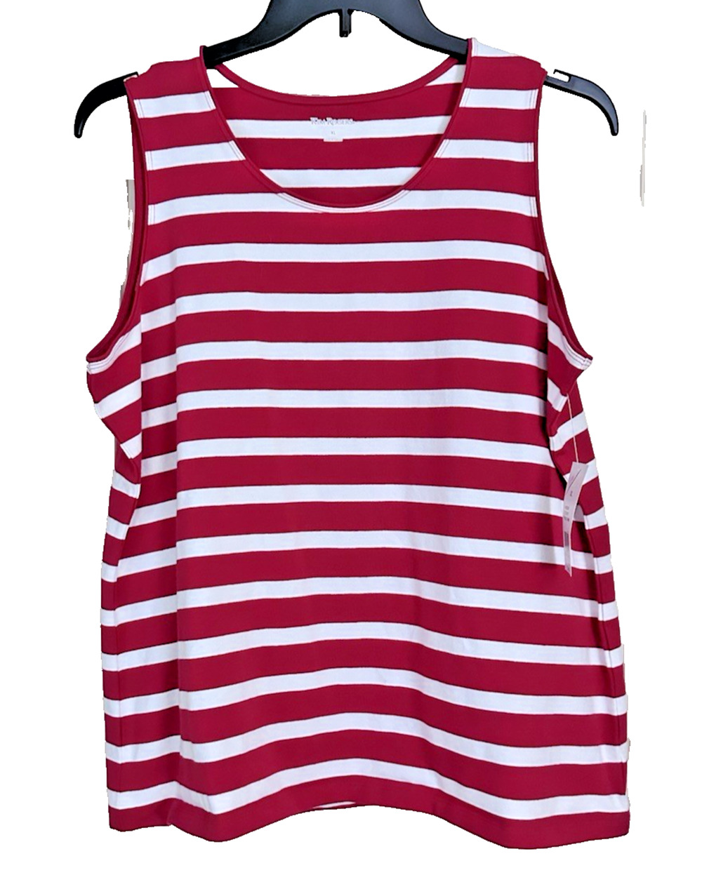 NWT Kim Rogers Women's Red White Stripe Tank Top Sz XL